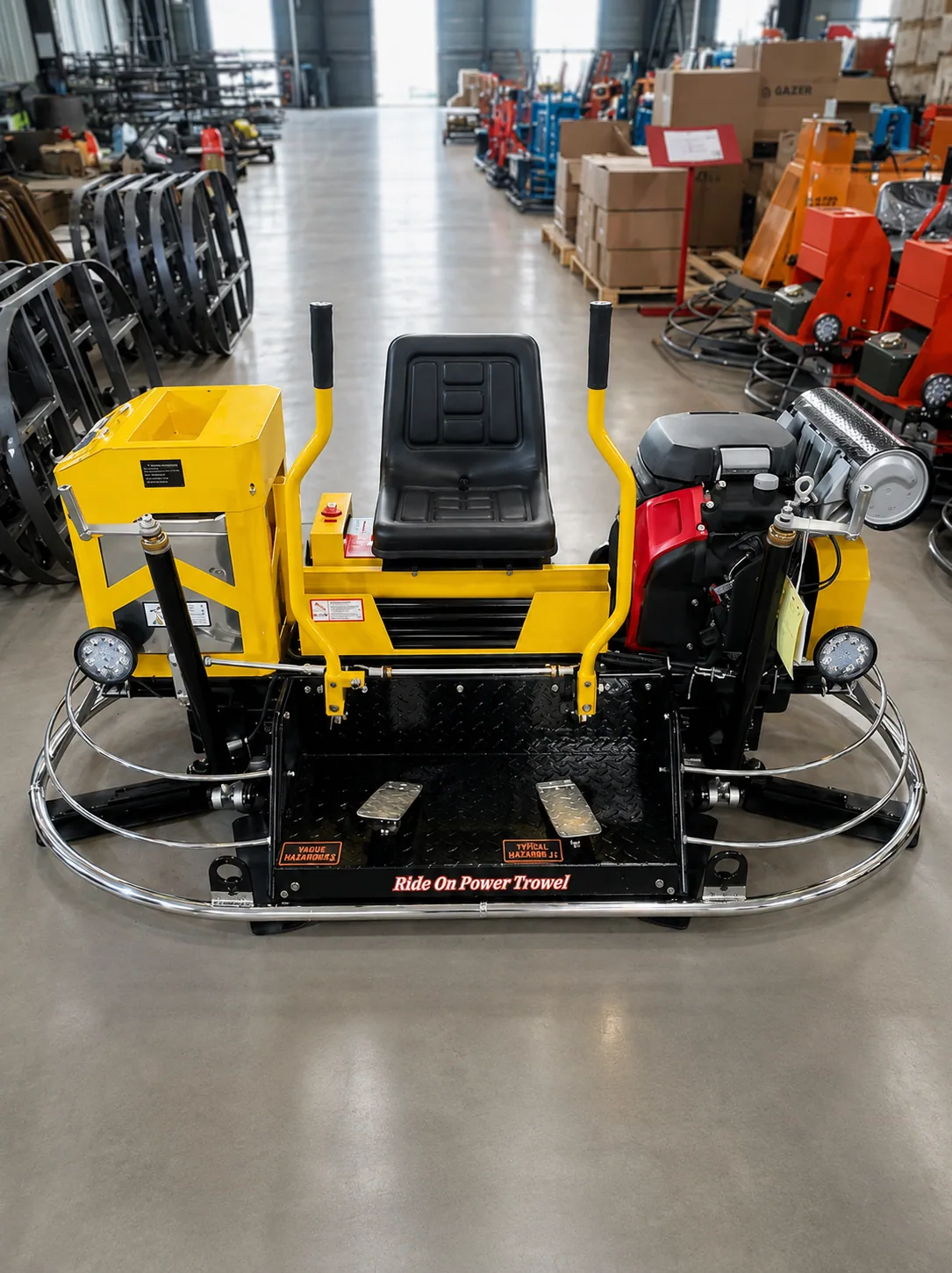 Ride-on trowel at work